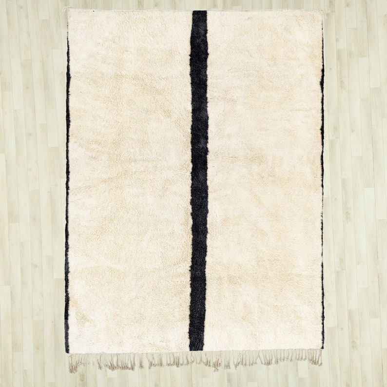 white and black Mrirt carpet| soft wool |customize your size| moroccan rug