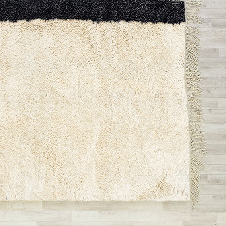 white and black Mrirt carpet| soft wool |customize your size| moroccan rug