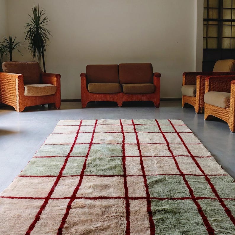 BENI OUARAIN carpet| soft wool |customize your size| moroccan rug