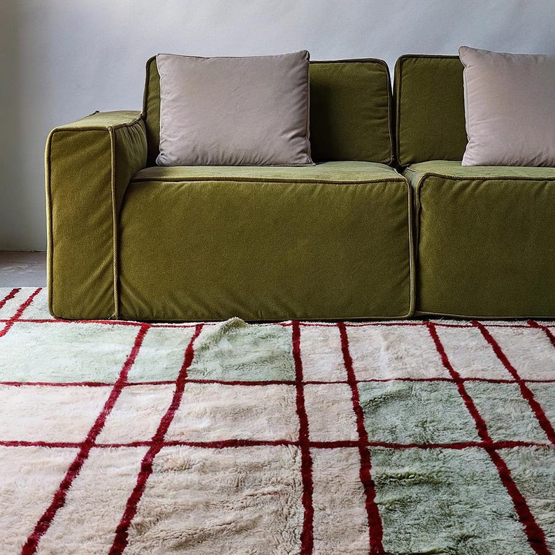 BENI OUARAIN carpet| soft wool |customize your size| moroccan rug