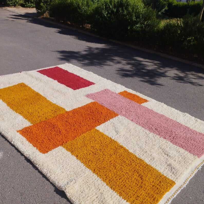 multicolore azilal carpet| soft wool |customize your size| moroccan rug