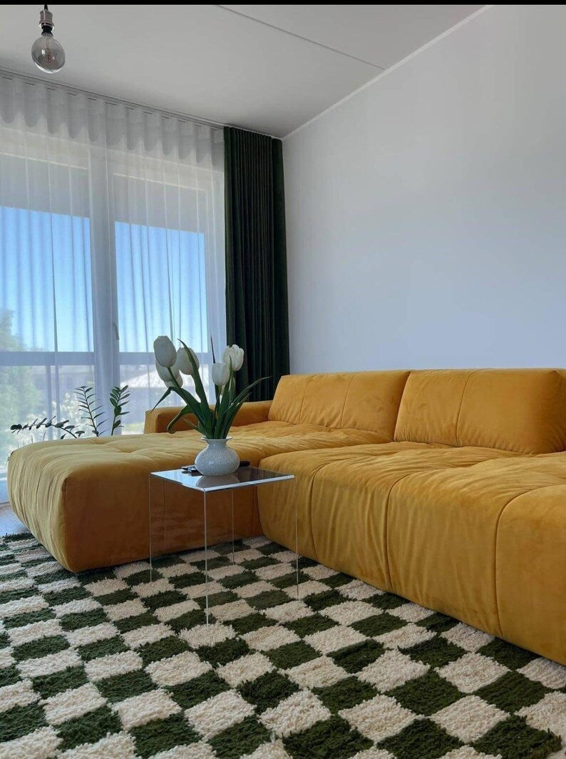 Green Mrirt carpet| soft wool |customize your size| moroccan rug