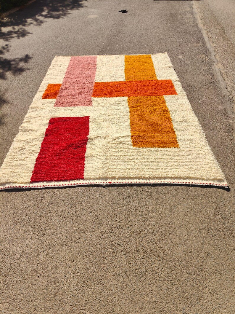 multicolore azilal carpet| soft wool |customize your size| moroccan rug