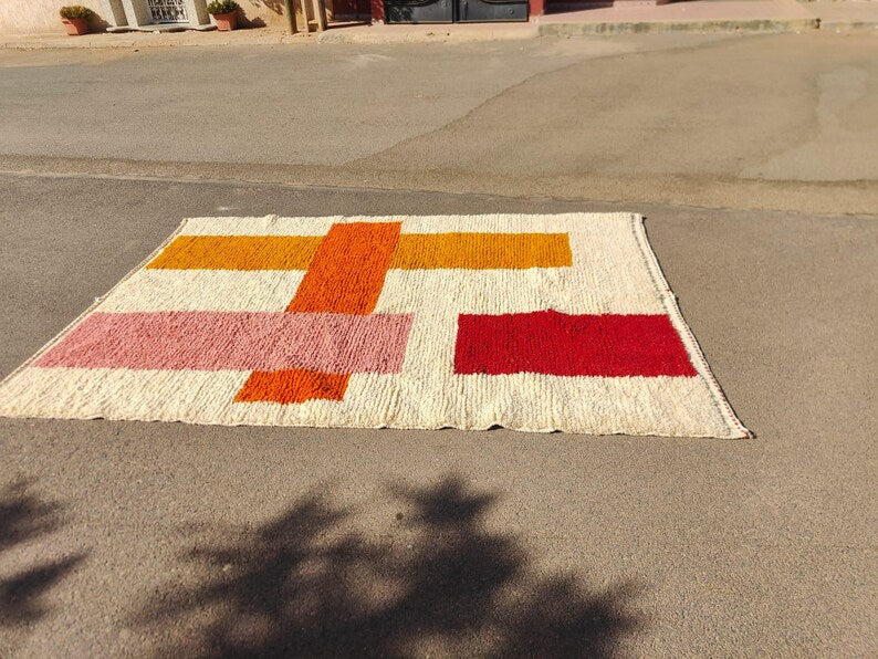 multicolore azilal carpet| soft wool |customize your size| moroccan rug