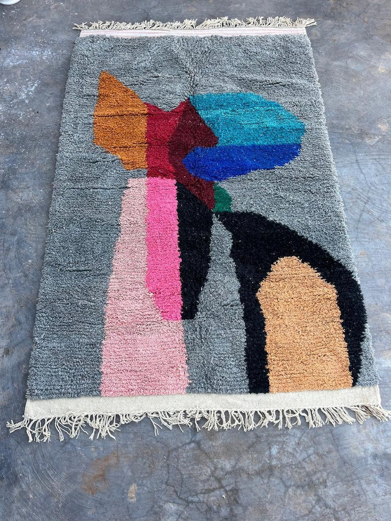 azilal carpet🧡❤️💙| soft wool |customize your size| moroccan rug