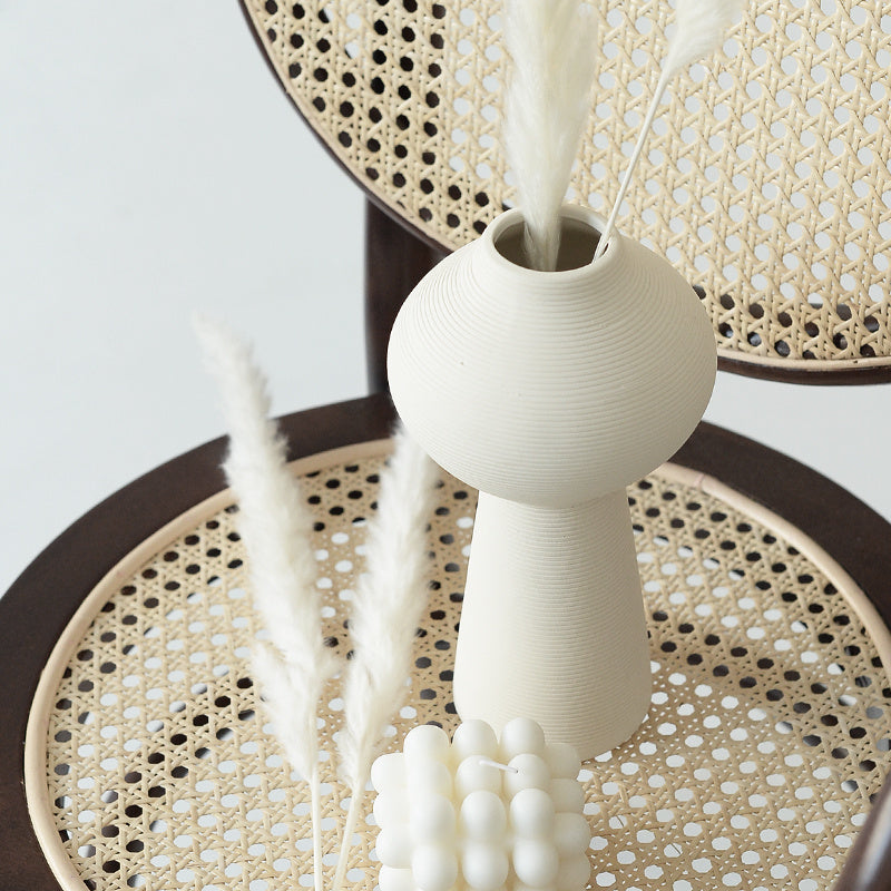 Simple Chinese Style Plain White Ceramic Vase, Elegant Hong Pattern Vase