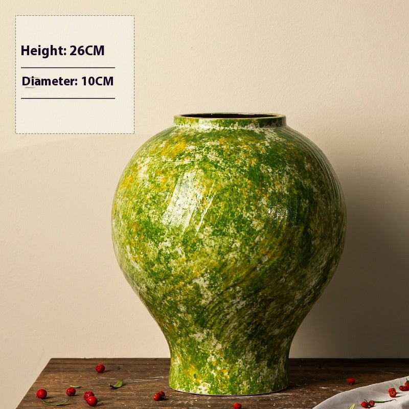 Ceramic Vase Soda Green Stoneware Vase Vintage Jar