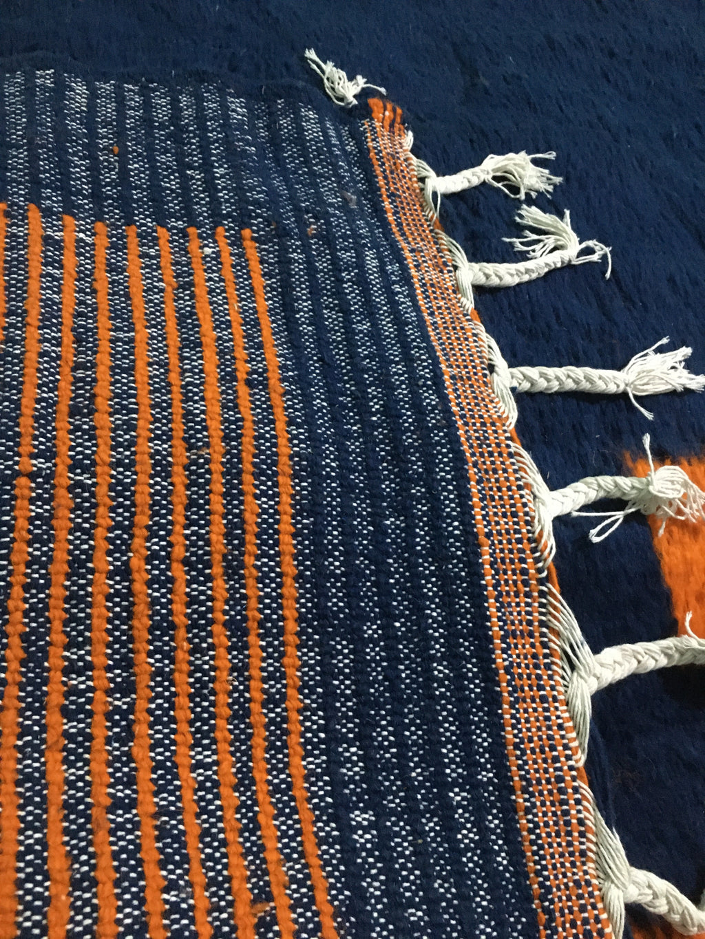 Blue and orange moroccan rug 250cmx150cm