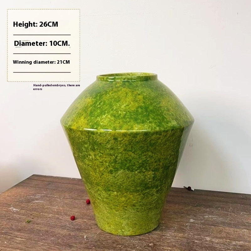 Ceramic Vase Soda Green Stoneware Vase Vintage Jar