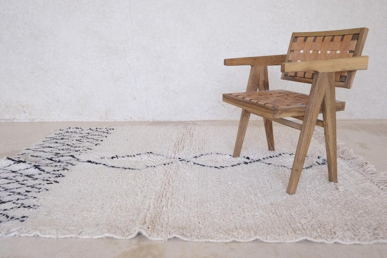 White moroccan handmade carpet| soft wool |customize your size| moroccan rug