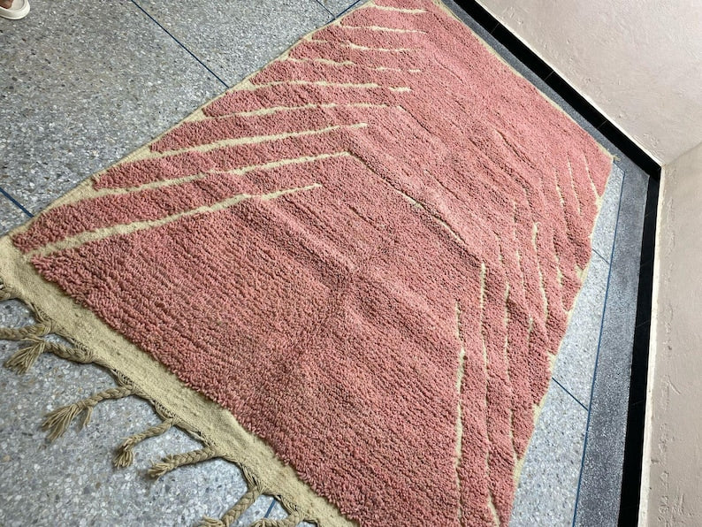 Pink mrirt carpet| soft wool |customize your size| moroccan rug