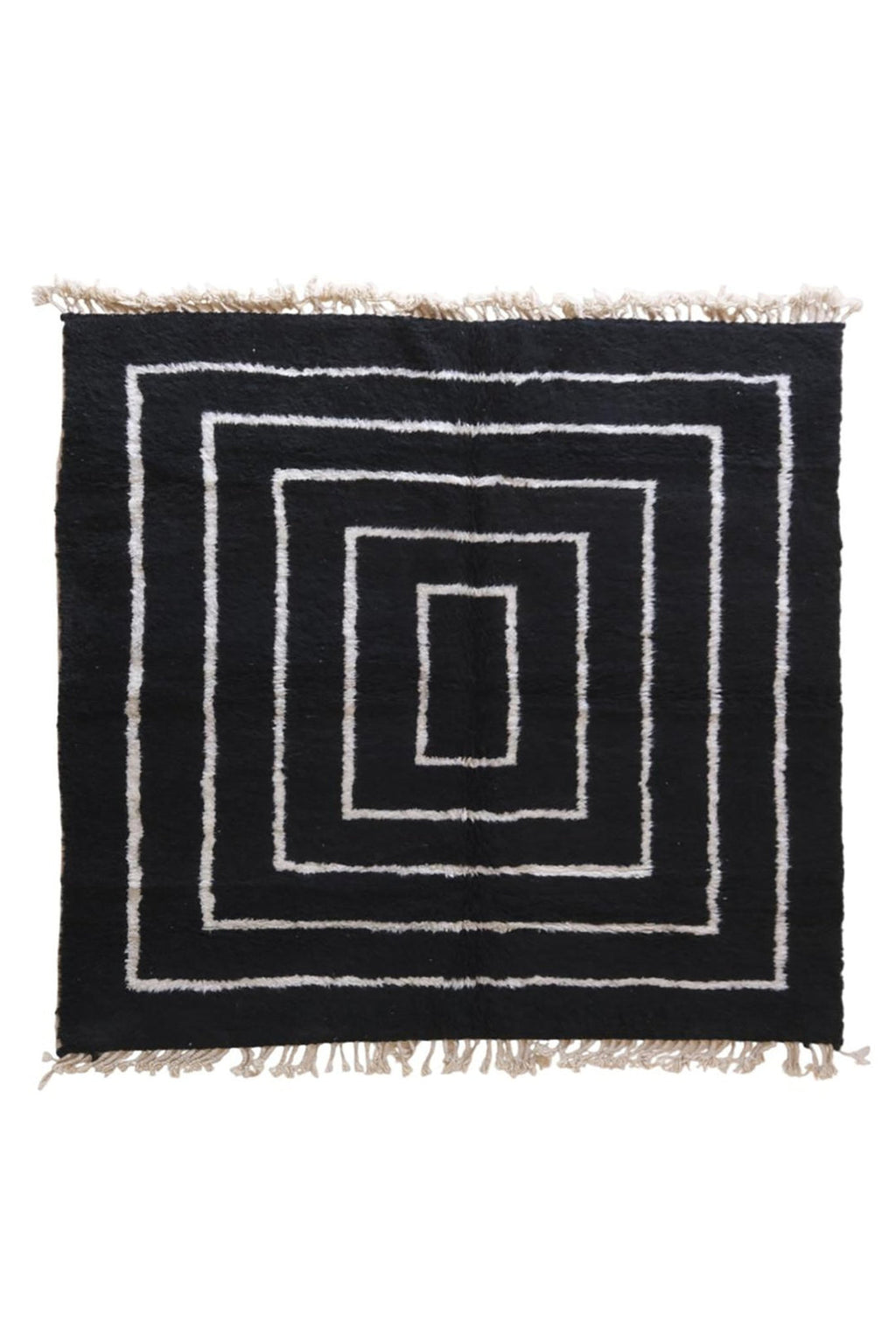 Black beni ouraine carpet| soft wool |customize your size| moroccan rug