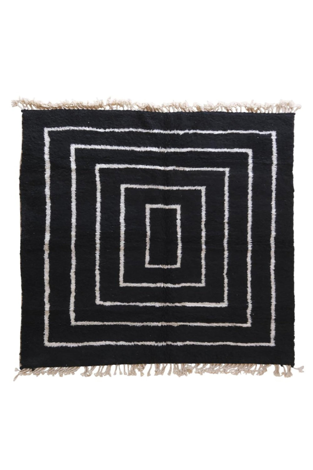 Black beni ouraine carpet| soft wool |customize your size| moroccan rug