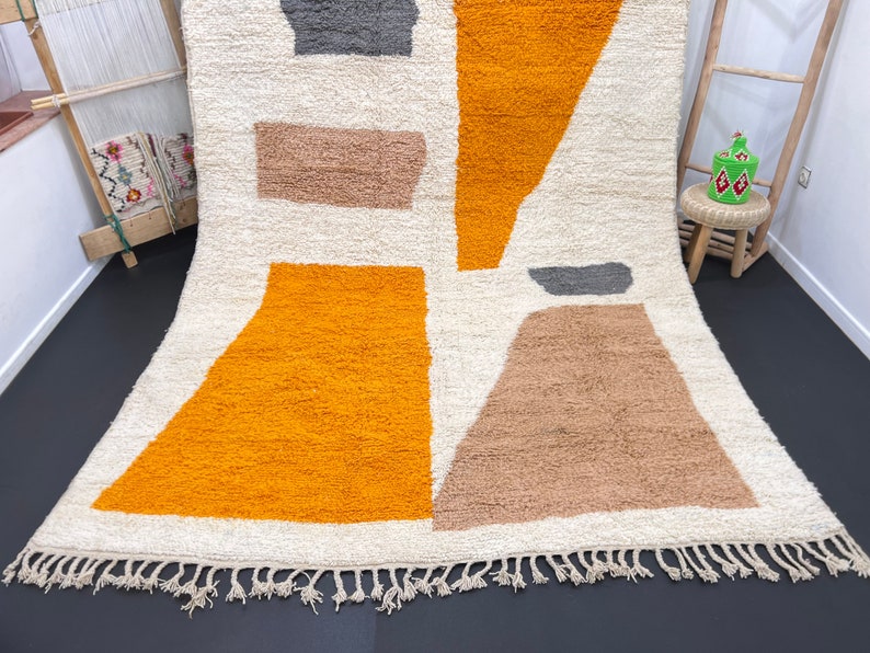 Orange and biege 🧡 rug| soft wool |customize your size