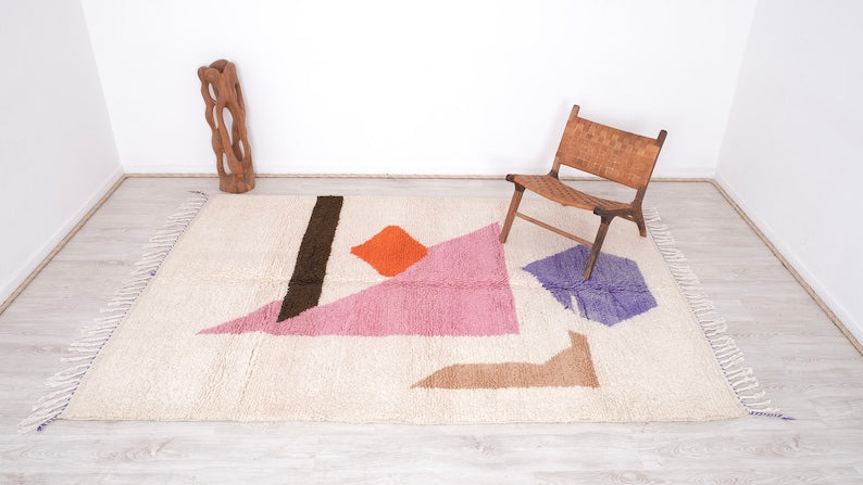 azilal carpet| soft wool |customize your size| moroccan rug