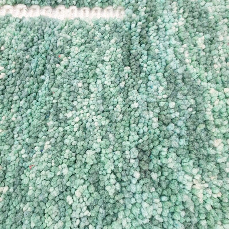 Green azilal carpet| soft wool |customize your size| moroccan rug