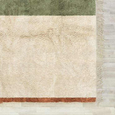 Handmade green mrirt rug| soft wool |customize your size