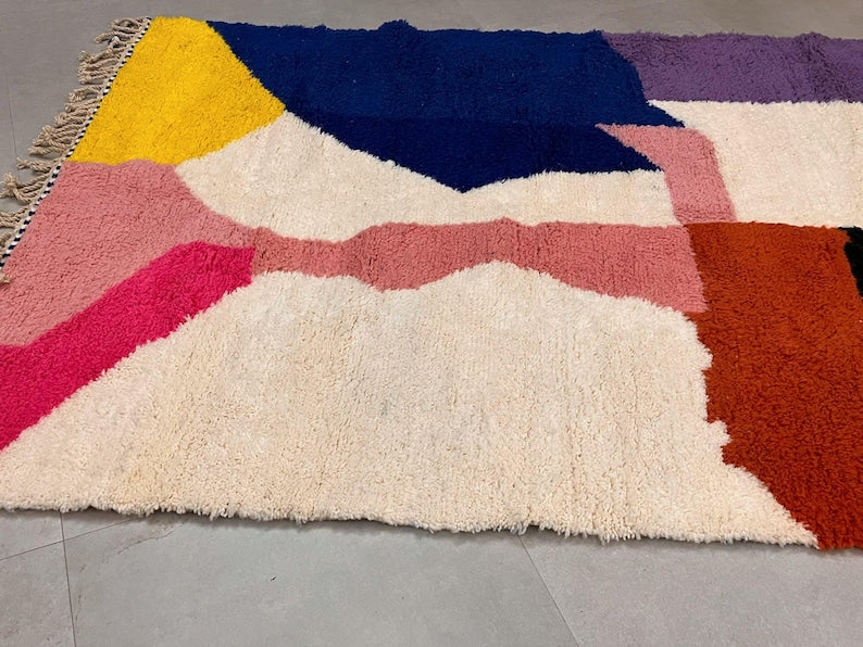 Multicolore azilal carpet| soft wool |customize your size| moroccan rug