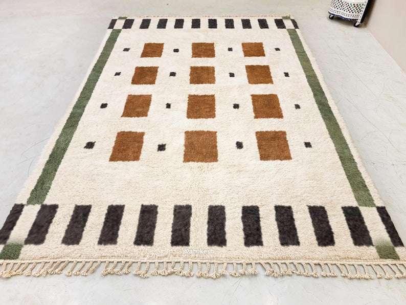 Handmad berber rug| soft wool |customize your size