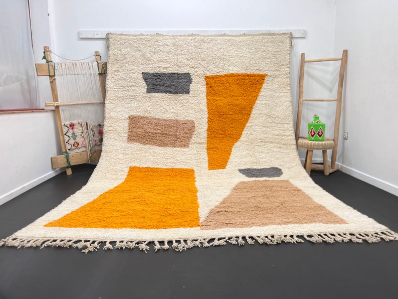 Orange and biege 🧡 rug| soft wool |customize your size