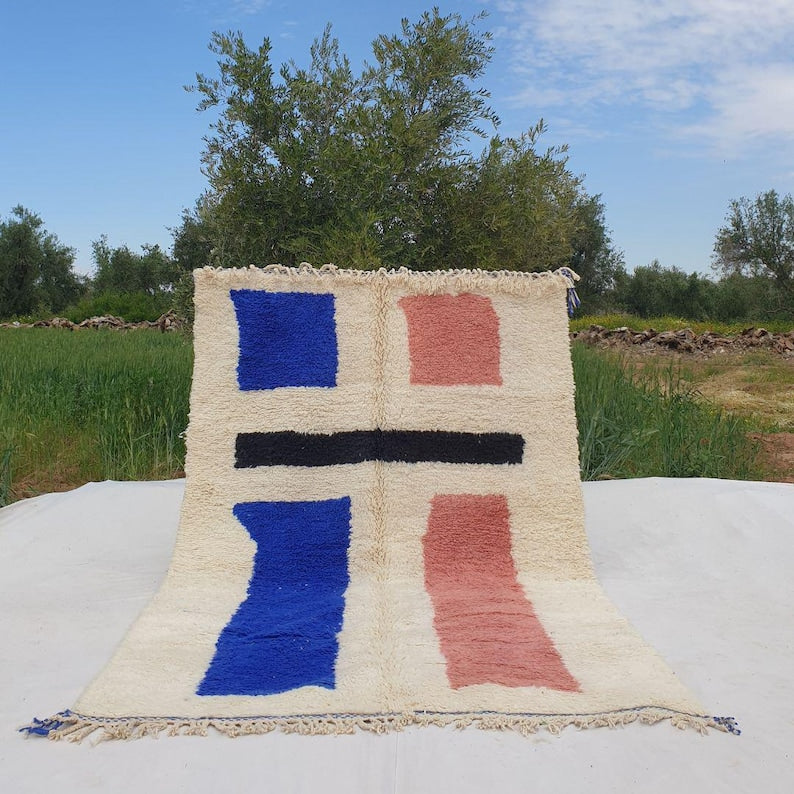 Multicolore azilal carpet| soft wool |customize your size| moroccan rug