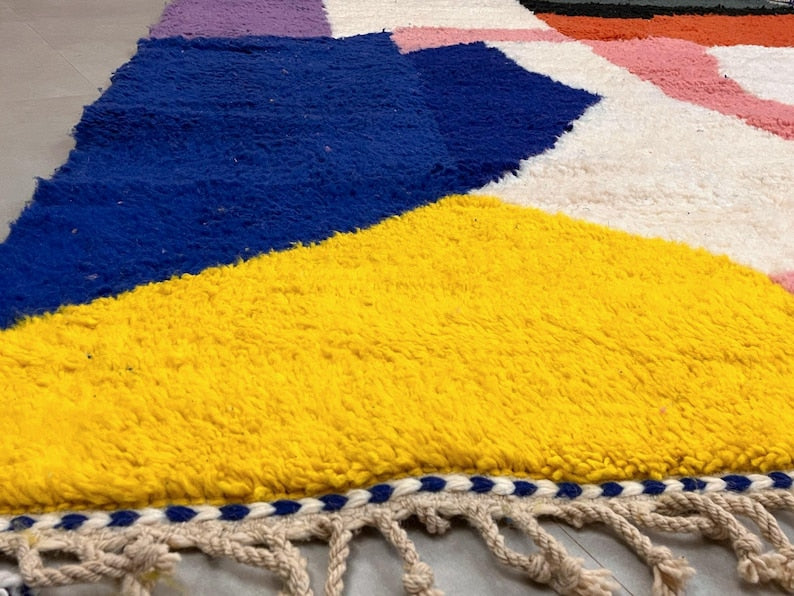 Multicolore azilal carpet| soft wool |customize your size| moroccan rug