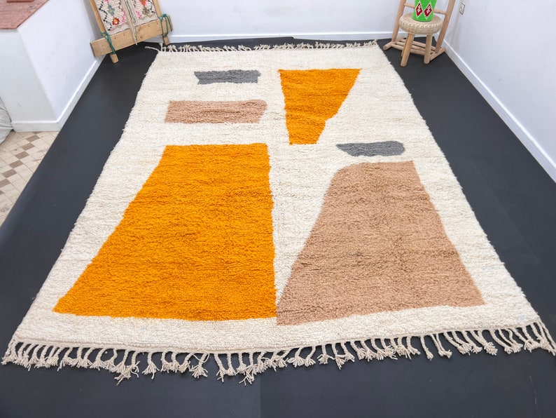 Orange and biege 🧡 rug| soft wool |customize your size