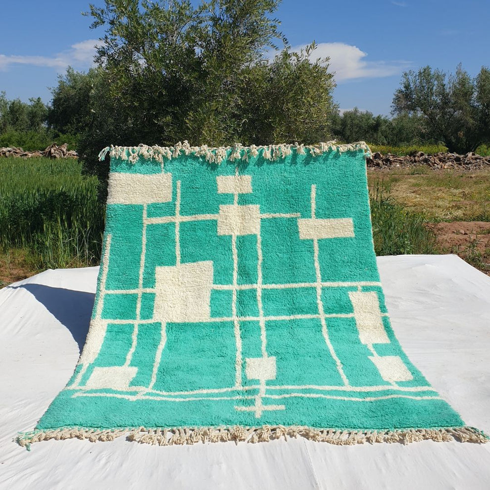 Natural green mrirt carpet| soft wool |customize your size| moroccan rug