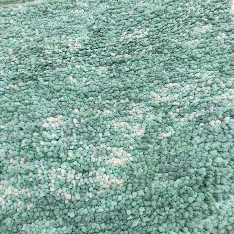 Green azilal carpet| soft wool |customize your size| moroccan rug
