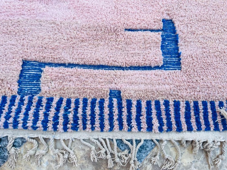 Pink/blue mrirt carpet| soft wool |customize your size| moroccan rug
