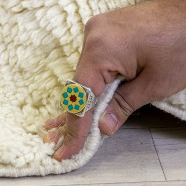 Handmade green mrirt rug| soft wool |customize your size