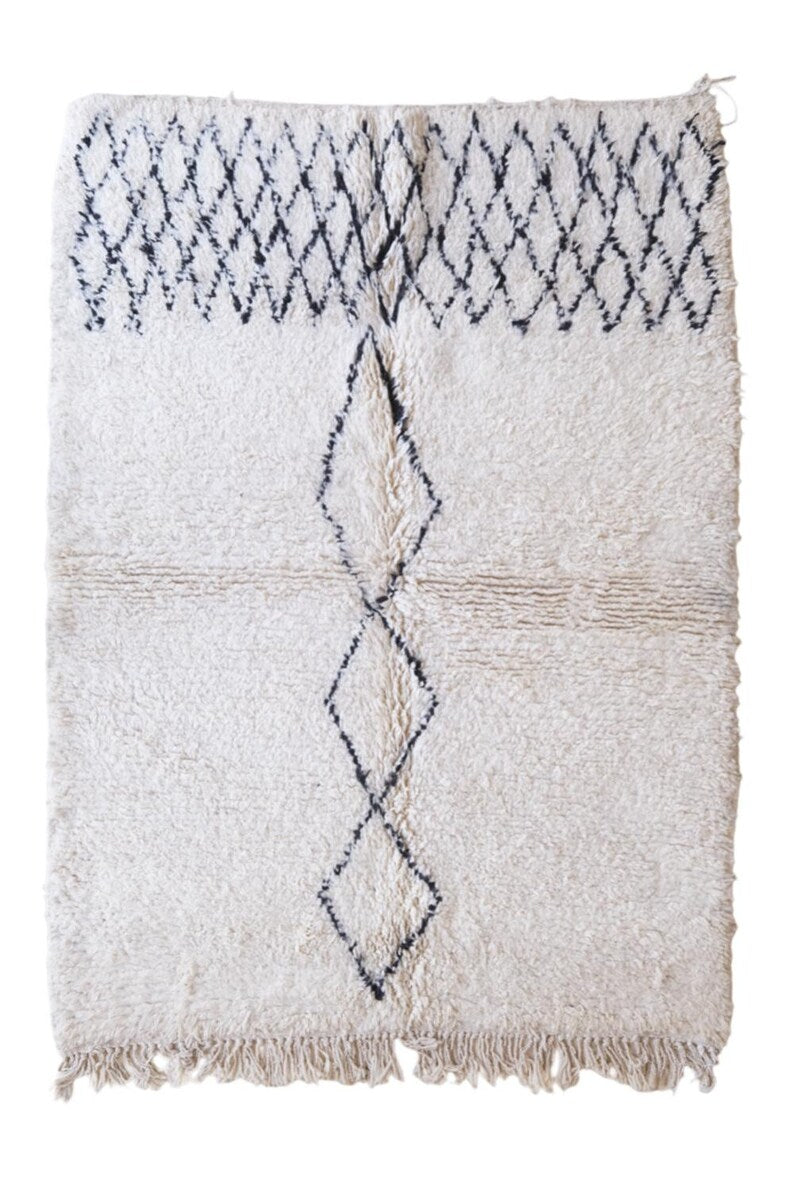 White moroccan handmade carpet| soft wool |customize your size| moroccan rug