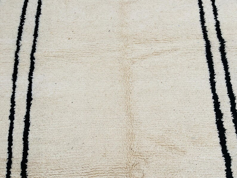 White and black rectangle carpet| soft wool |customize your size| moroccan rug