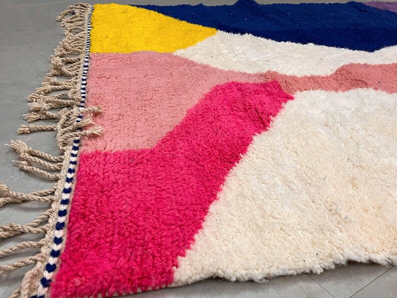 Multicolore azilal carpet| soft wool |customize your size| moroccan rug