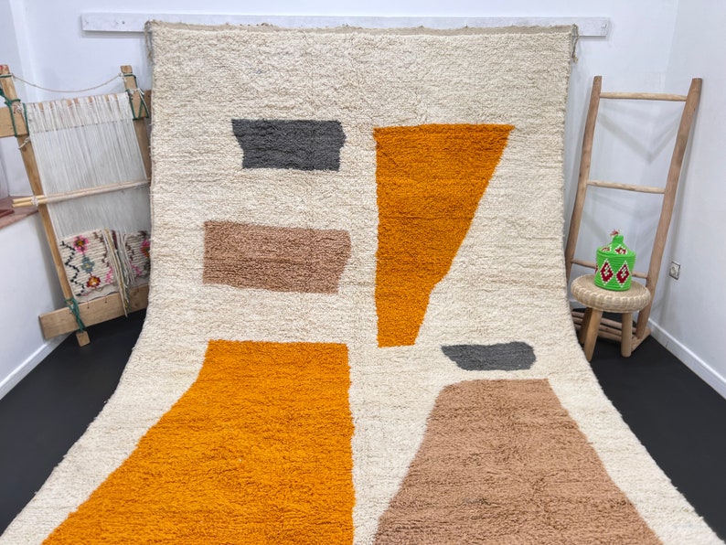Orange and biege 🧡 rug| soft wool |customize your size
