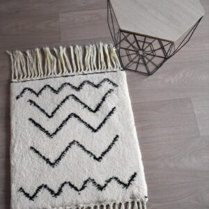 Authentic Beni Ourain Rug, Small Moroccan Rug, Beni Ouarain Berber Carpet , Handmade Wool Shag Rug, Organic Accent Rug Hand Knotted