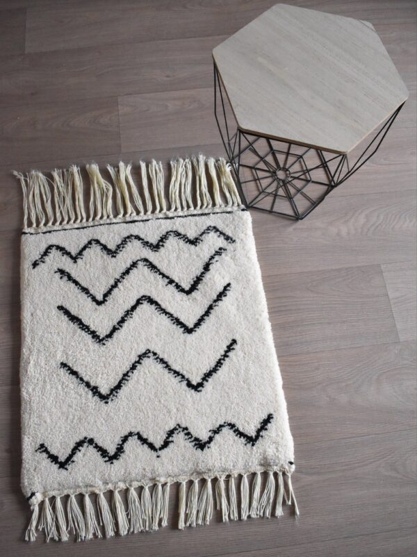 Authentic Beni Ourain Rug, Small Moroccan Rug, Beni Ouarain Berber Carpet , Handmade Wool Shag Rug, Organic Accent Rug Hand Knotted