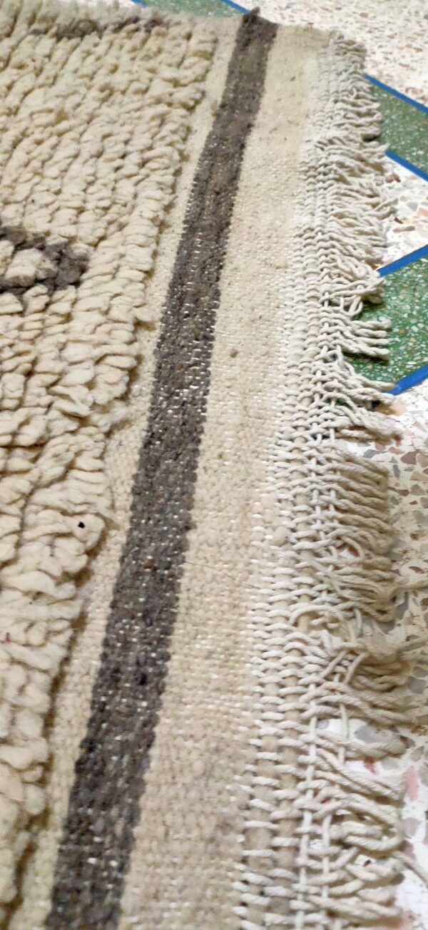 Moroccan Azilal Rug – Absolutely Unique from the High Atlas 3.3ftx5ft | 150 cm x 100 cm  | White - Image 6