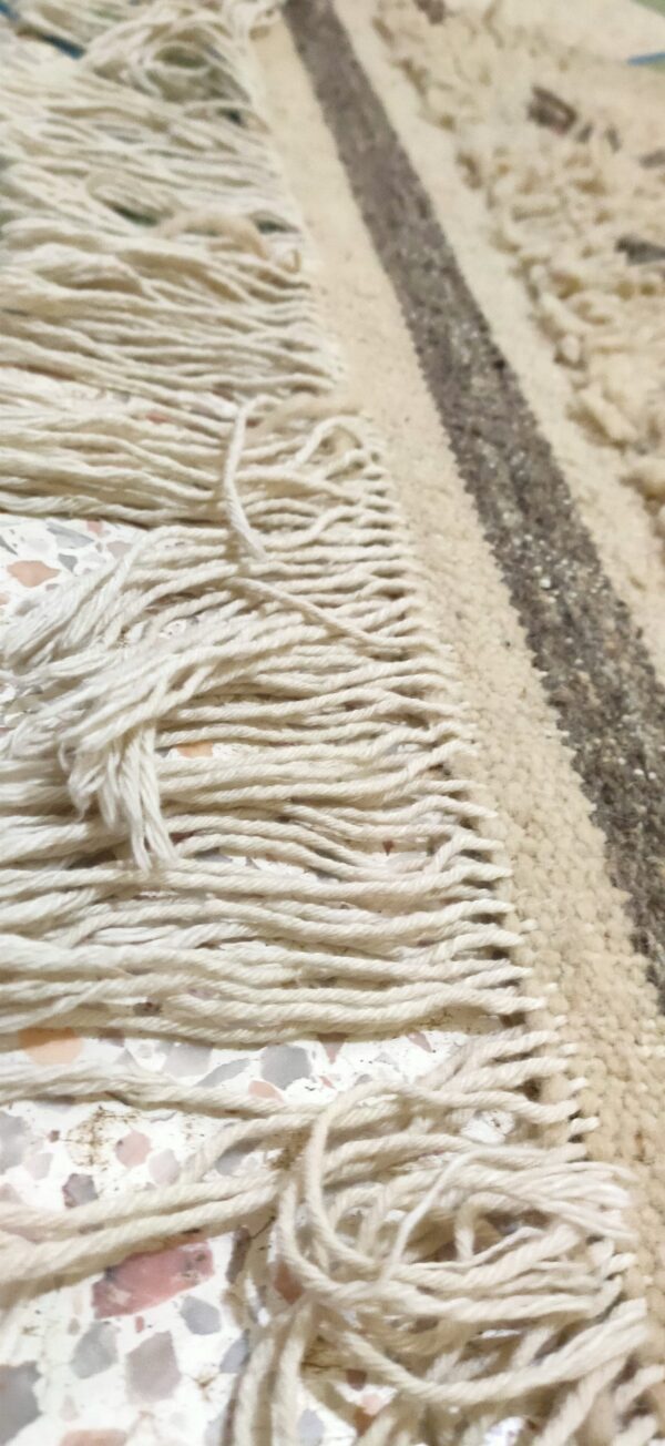 Moroccan Azilal Rug – Absolutely Unique from the High Atlas 3.3ftx5ft | 150 cm x 100 cm  | White - Image 4