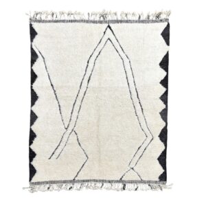 Beni ourain rug - Moroccan rug - Custom size rug - black and white
