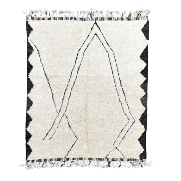 Beni ourain rug - Moroccan rug - Custom size rug - black and white