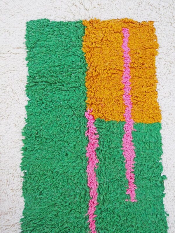 Beni ourain rug - Moroccan colorful rug - Custom size rug - pink green white and red orange - Image 5