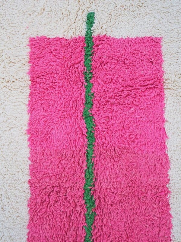 Beni ourain rug - Moroccan colorful rug - Custom size rug - pink green white and red orange - Image 2