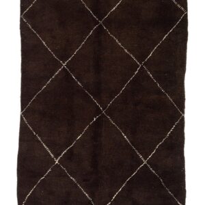curom size brown wool rug