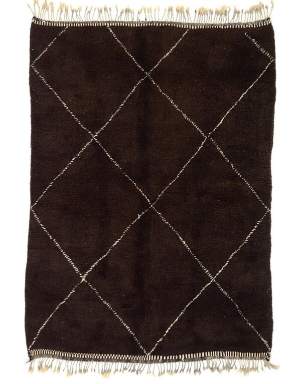 curom size brown wool rug