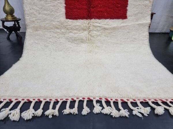 Beni Ourain rug - Moroccan rug - Custom size rug - red and white - Image 5