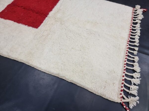 Beni Ourain rug - Moroccan rug - Custom size rug - red and white - Image 3