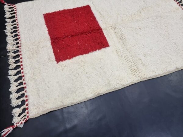 Beni Ourain rug - Moroccan rug - Custom size rug - red and white - Image 6