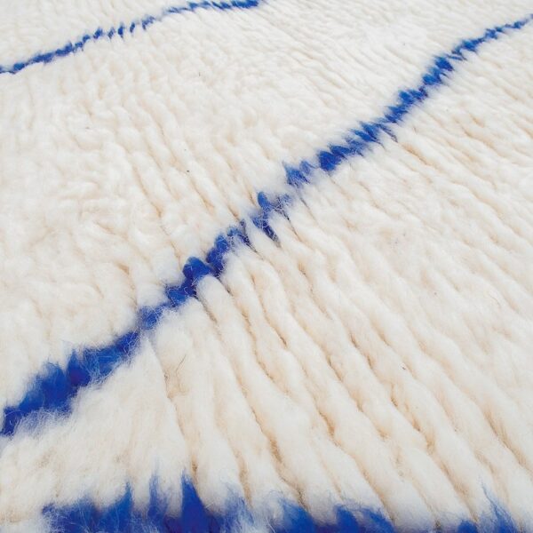 Beni ourain rug - Moroccan rug - Custom size rug - blue and white - Image 3