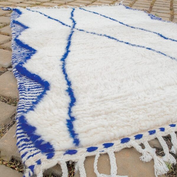 Beni ourain rug - Moroccan rug - Custom size rug - blue and white - Image 6